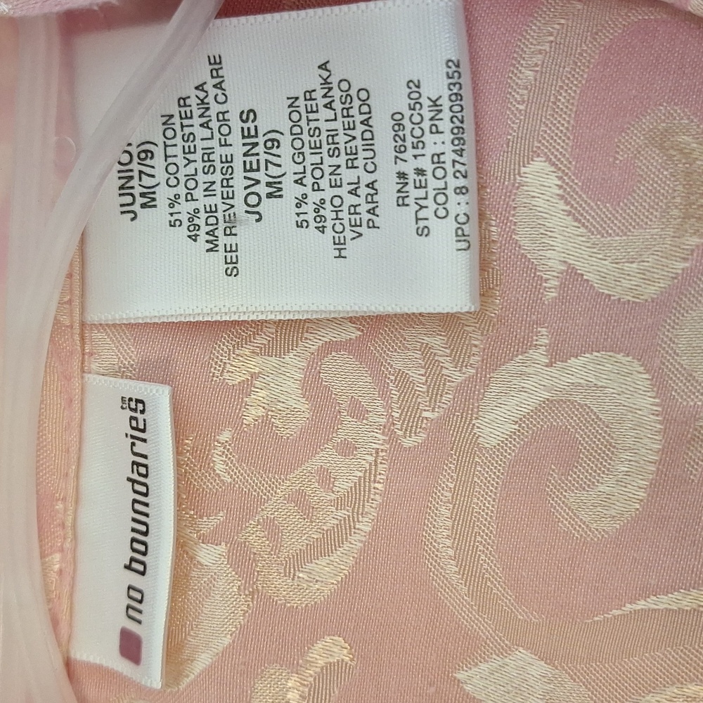 3/$20--Vintage Pink Brocade Jacket, Cropped, No Boundaries, Sz 7 Juniors, NWOT - Picture 11 of 13